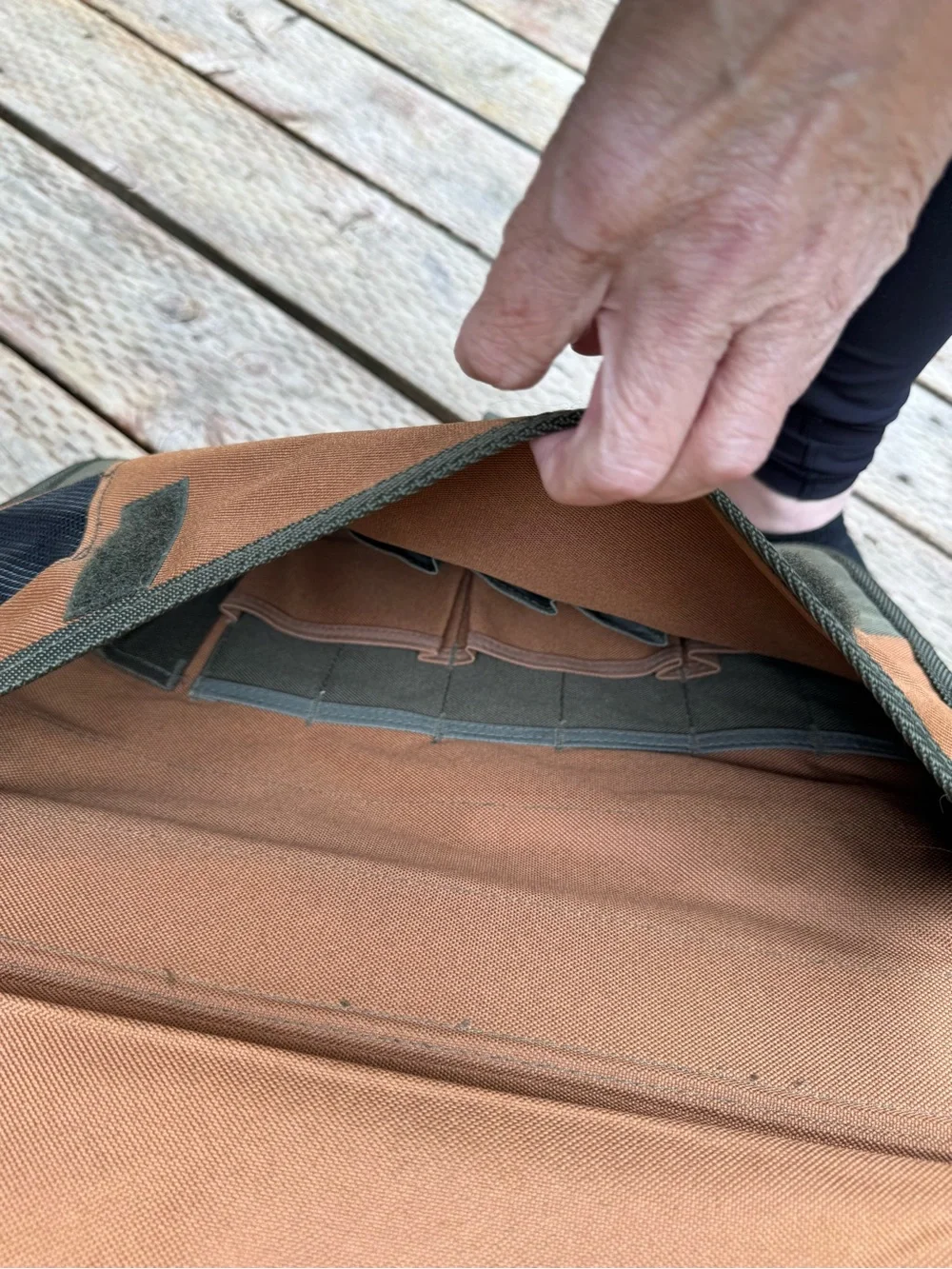 Two-Tone Olive & Tan Canvas Messenger Bag